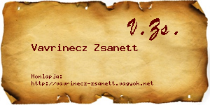 Vavrinecz Zsanett névjegykártya